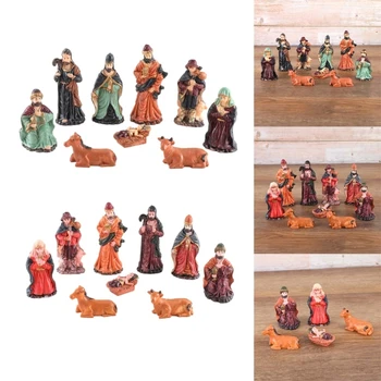 Šventosios šeimos figūrėlės namų dekoracijos Šventosios lovelės figūrėlės derva figūrėlė Katalikų religinė Kalėdų gimimo bažnyčia