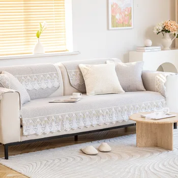 žakardo sofos užvalkalas Išskalbkite visas medvilnines svetainės sofos pagalvėles Naujas neslystantis paprastumas Vienspalvis Universali pagalvėlė Sofos užvalkalas
