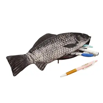 Žuvies formos rašiklio dėklas, žuvies rašiklio krepšys, žuvies monetų piniginė, žavinga naujovė ir mielas pieštuko dėklas berniukams ir mergaitėms: unikalių dovanų idėja